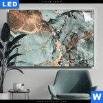 Leuchtbild Fluid Art Tuerkis Querformat Produktvorschau mit dem Bild Fluid Art Türkis im Format Querformat.