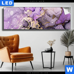 Leuchtbild Fluid Art Violett Panorama Produktvorschau mit dem Bild Fluid Art Violett im Format Panorama.