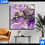 Leuchtbild Fluid Art Violett Quadrat Produktvorschau mit dem Bild Fluid Art Violett im Format Quadrat.