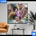 Leuchtbild Fraktale Kunst No 1 Quadrat Produktvorschau mit dem Bild Fraktale Kunst No.1 im Format Quadrat.