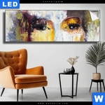 Leuchtbild Frau Martini Cocktail Panorama Produktvorschau mit dem Bild Frau & Martini Cocktail im Format Panorama.