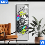 Leuchtbild Freiheitsstatue Pop Art No 1 Schmal Produktvorschau mit dem Bild Freiheitsstatue Pop Art No.1 im Format Schmal.