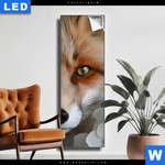 Leuchtbild Friedlicher Fuchs Und Blumen Schmal Produktvorschau mit dem Bild Friedlicher Fuchs und Blumen im Format Schmal.