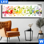 Leuchtbild Fruchtspritzer Panorama Produktvorschau mit dem Bild Fruchtspritzer im Format Panorama.