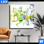 Leuchtbild Fruchtspritzer Quadrat Produktvorschau mit dem Bild Fruchtspritzer im Format Quadrat.
