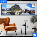 Leuchtbild Fruehling In Norwegen Panorama Produktvorschau mit dem Bild Frühling in Norwegen im Format Panorama.