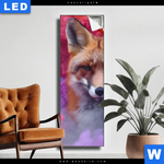 Leuchtbild Fuchs In Farbnebel Schmal Produktvorschau mit dem Bild Fuchs in Farbnebel im Format Schmal.