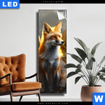 Leuchtbild Fuchs Mit Goldenen Fluegeln Schmal Produktvorschau mit dem Bild Fuchs mit goldenen Flügeln im Format Schmal.