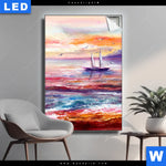 Leuchtbild Gemaelde Mit Boot Im Sonnenuntergang Hochformat Produktvorschau mit dem Bild Gemälde mit Boot im Sonnenuntergang im Format Hochformat.
