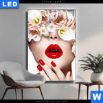 Leuchtbild Gesicht Rosen Hochformat Produktvorschau mit dem Bild Gesicht & Rosen im Format Hochformat.