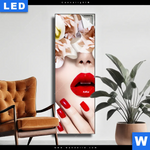 Leuchtbild Gesicht Rosen Schmal Produktvorschau mit dem Bild Gesicht & Rosen im Format Schmal.