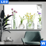 Leuchtbild Glasvasen Mit Kraeutern Querformat Produktvorschau mit dem Bild Glasvasen mit Kräutern im Format Querformat.