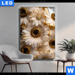 Leuchtbild Goldene Bluetenpracht Hochformat Produktvorschau mit dem Bild Goldene Blütenpracht im Format Hochformat.