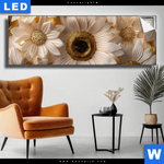 Leuchtbild Goldene Bluetenpracht Panorama Produktvorschau mit dem Bild Goldene Blütenpracht im Format Panorama.