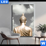 Leuchtbild Goldene Buddha Statue Hochformat Produktvorschau mit dem Bild Goldene Buddha Statue im Format Hochformat.