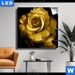 Leuchtbild Goldene Rose Quadrat Produktvorschau mit dem Bild Goldene Rose im Format Quadrat.