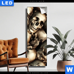 Leuchtbild Goldene Schaedel Schmal Produktvorschau mit dem Bild Goldene Schädel im Format Schmal.