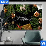 Leuchtbild Goldene Weihnachtsgruesse Querformat Produktvorschau mit dem Bild Goldene Weihnachtsgrüße im Format Querformat.