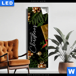 Leuchtbild Goldene Weihnachtsgruesse Schmal Produktvorschau mit dem Bild Goldene Weihnachtsgrüße im Format Schmal.