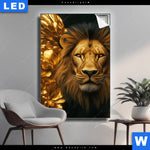 Leuchtbild Goldener Loewe Hochformat Produktvorschau mit dem Bild Goldener Löwe im Format Hochformat.