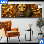 Leuchtbild Goldener Loewe Panorama Produktvorschau mit dem Bild Goldener Löwe im Format Panorama.