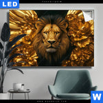 Leuchtbild Goldener Loewe Querformat Produktvorschau mit dem Bild Goldener Löwe im Format Querformat.