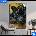 Leuchtbild Goldener Panther Hochformat Produktvorschau mit dem Bild Goldener Panther im Format Hochformat.