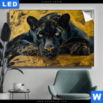 Leuchtbild Goldener Panther Querformat Produktvorschau mit dem Bild Goldener Panther im Format Querformat.