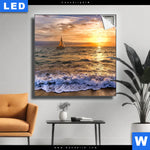 Leuchtbild Goldenes Licht Am Meer Quadrat Produktvorschau mit dem Bild Goldenes Licht am Meer im Format Quadrat.
