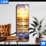 Leuchtbild Goldenes Licht Am Meer Schmal Produktvorschau mit dem Bild Goldenes Licht am Meer im Format Schmal.