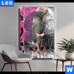 Leuchtbild Grunge Elefant Hochformat Produktvorschau mit dem Bild Grunge Elefant im Format Hochformat.