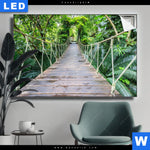 Leuchtbild Haengebruecke Im Dschungel Querformat Produktvorschau mit dem Bild Hängebrücke im Dschungel im Format Querformat.