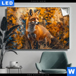 Leuchtbild Herbstzeit Mit Rotfuchs Querformat Produktvorschau mit dem Bild Herbstzeit mit Rotfuchs im Format Querformat.