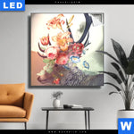 Leuchtbild Hirsch Blumen Quadrat Produktvorschau mit dem Bild Hirsch & Blumen im Format Quadrat.