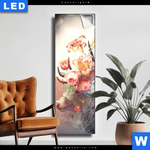 Leuchtbild Hirsch Blumen Schmal Produktvorschau mit dem Bild Hirsch & Blumen im Format Schmal.