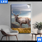 Leuchtbild Hirsch In Der Herbstzeit Hochformat Produktvorschau mit dem Bild Hirsch in der Herbstzeit im Format Hochformat.