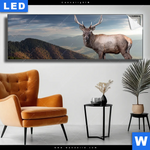 Leuchtbild Hirsch In Der Herbstzeit Panorama Produktvorschau mit dem Bild Hirsch in der Herbstzeit im Format Panorama.