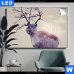 Leuchtbild Hirsch Wald No 1 Querformat Produktvorschau mit dem Bild Hirsch & Wald No.1 im Format Querformat.