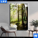 Leuchtbild Im Wald Hochformat Produktvorschau mit dem Bild Im Wald im Format Hochformat.