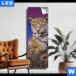Leuchtbild Jaguar Auf Felsen Schmal Produktvorschau mit dem Bild Jaguar auf Felsen im Format Schmal.