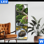 Leuchtbild Japanischer Garten Mit Wasserlauf Schmal Produktvorschau mit dem Bild Japanischer Garten mit Wasserlauf im Format Schmal.