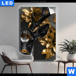 Leuchtbild Junger Hirsch Und Goldblumen Hochformat Produktvorschau mit dem Bild Junger Hirsch und Goldblumen im Format Hochformat.