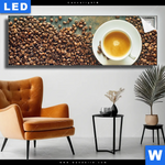 Leuchtbild Kaffee Genuss Panorama Produktvorschau mit dem Bild Kaffee-Genuss im Format Panorama.