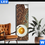 Leuchtbild Kaffee Genuss Schmal Produktvorschau mit dem Bild Kaffee-Genuss im Format Schmal.