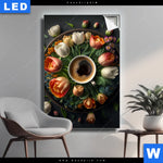 Leuchtbild Kaffee Inmitten Wunderschoener Blumen Hochformat Produktvorschau mit dem Bild Kaffee inmitten wunderschöner Blumen im Format Hochformat.