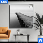 Leuchtbild Kalter Morgen Am Meer Quadrat Produktvorschau mit dem Bild Kalter Morgen am Meer im Format Quadrat.