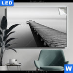 Leuchtbild Kalter Morgen Am Meer Querformat Produktvorschau mit dem Bild Kalter Morgen am Meer im Format Querformat.