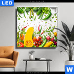 Leuchtbild Knackiges Frisches Gemuese Quadrat Produktvorschau mit dem Bild Knackiges frisches Gemüse im Format Quadrat.