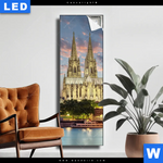 Leuchtbild Koelner Dom Bei Nacht Schmal Produktvorschau mit dem Bild Kölner Dom bei Nacht im Format Schmal.