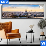 Leuchtbild Koelner Skyline Panorama Produktvorschau mit dem Bild Kölner Skyline im Format Panorama.